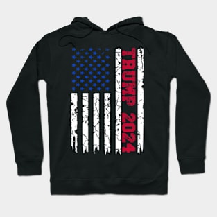 American Flag Design Trump 2024 Hoodie